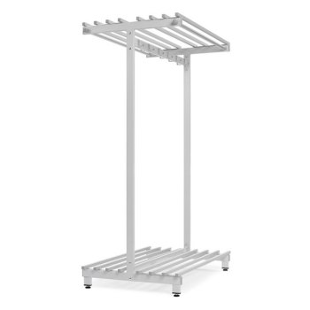 Tosidig garderobestativ med skohylle-1050x710x1770 mm (inkl. 12 kroker)