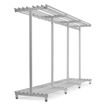 Tosidig garderobestativ med skohylle-3010x710x1770 mm (inkl. 36 kroker)